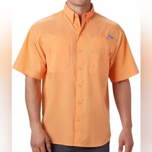 Columbia Men's PFG Tamiami II Short Sleeve Shirt In Nectar Peach